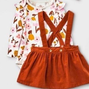 Cat & Jack corduroy dress with matching onesie